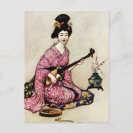 Postal Festiva “La bella bailarina de Yedo” de Warwick Goble