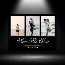 Postal Festiva La boda de fotos en blanco negro salva la fecha