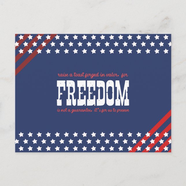 Postal Festiva La brindis de Valor a la Libertad Conservada (Anverso)