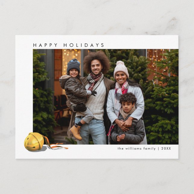 Postal Festiva La campana de esquíes de The Polar Express | Foto (Anverso)