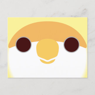 Postal Festiva La cara de un ave con cara de melocotón creamino