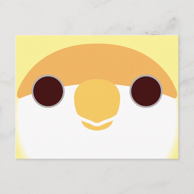 Postal Festiva La cara de un ave con cara de melocotón creamino (Anverso)