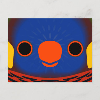 Postal Festiva La cara de un Lorikeet de Massena