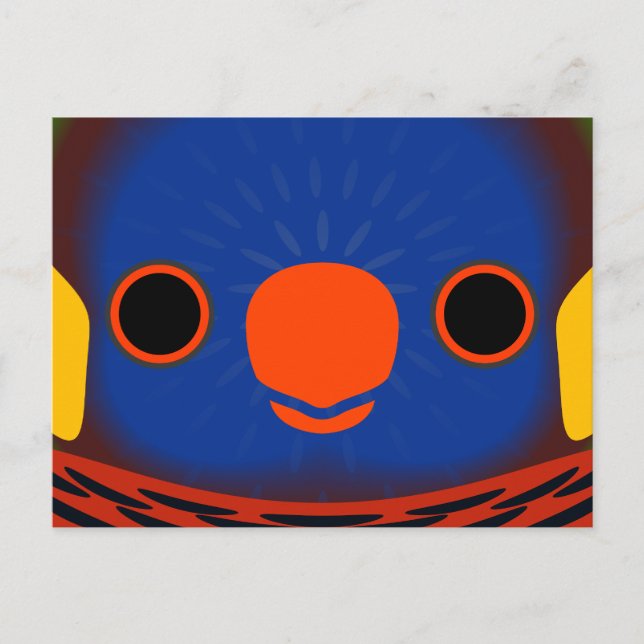 Postal Festiva La cara de un Lorikeet de Massena (Anverso)