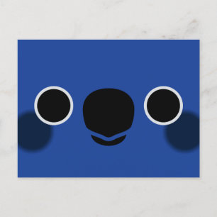 Postal Festiva La cara de un loro con cabeza azul