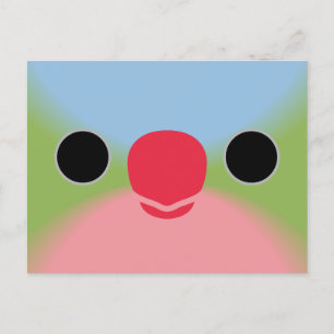 Postal Festiva La cara de un loro princesa
