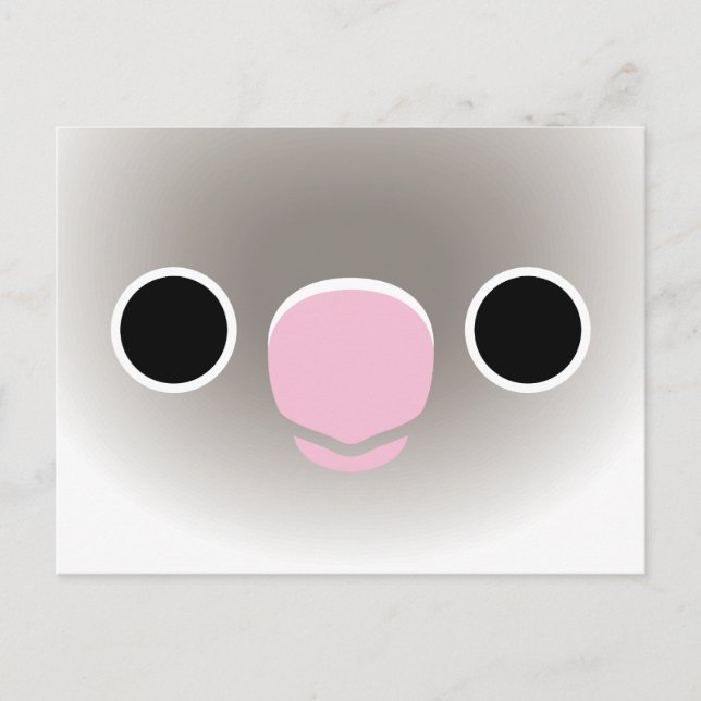 Postal Festiva La cara de un pájaro amoroso azul pastel (Anverso)