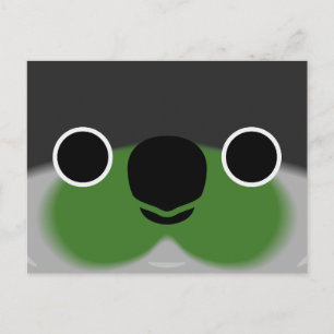 Postal Festiva La cara de un paracaídas de mejillas verdes
