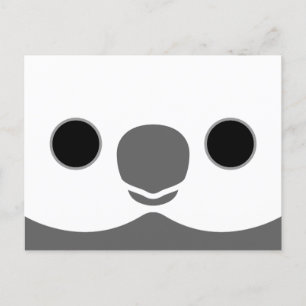 Postal Festiva La cara de una gallito masculina de cara blanca