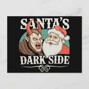 Postal Festiva La cara oscura de Santa Krampus Krampusnacht Navid