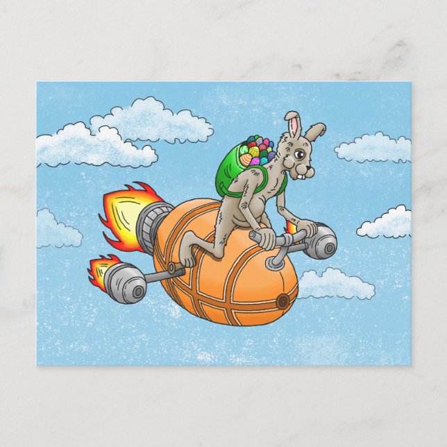 Postal Festiva La caza de huevos de Rocket Bunny (Anverso)