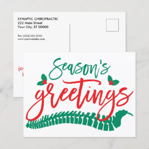 Postal Festiva La columna vertebral de saludos de temporada y la