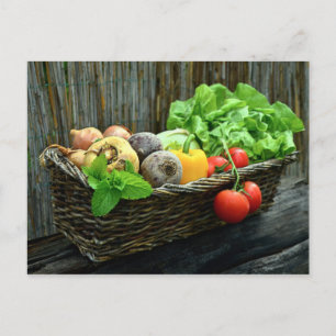 Postal Festiva La cosecha vegetal de Acción de Gracias en una can