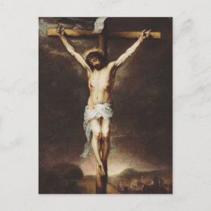 Postal Festiva La Crucifixión por Bartolome Esteban Murillo