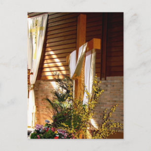 Postal Festiva La cruz de Pascua vacía de la resurrección de Jesú