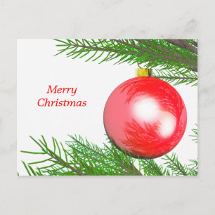 Postal Festiva La decoración de los árboles navideños