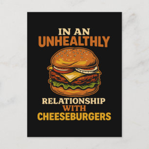 Postal Festiva La divertida relación de Cheeseburger con Burger
