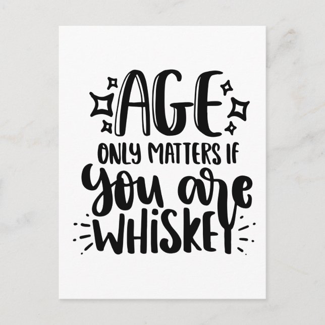 Postal Festiva La Edad De Wenskaart Sólo Importa Si Eres Whiskey (Anverso)