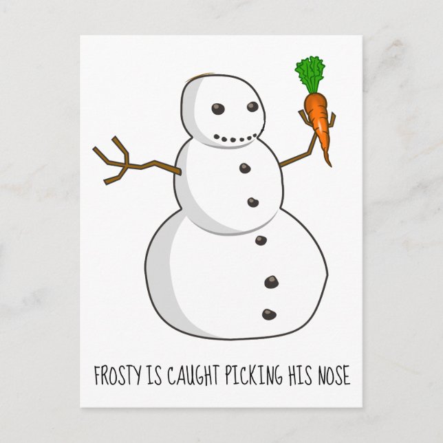 Postal Festiva La escarcha se pega cogiendo la nariz (Anverso)
