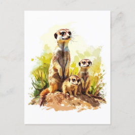 Postal Festiva La familia Meerkat en la búsqueda