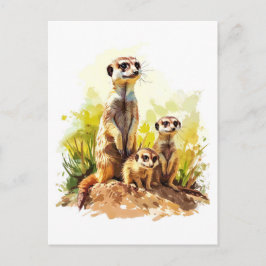 Postal Festiva La familia Meerkat en la búsqueda