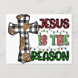 Postal Festiva La fe en Jesús es la razón para los Navidades