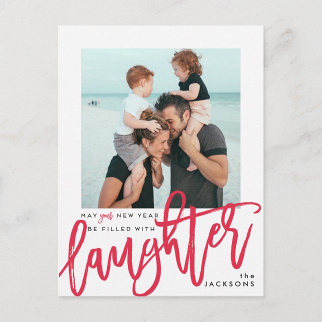 Postal Festiva La Feliz Año Nuevo se llene de risa (Anverso)