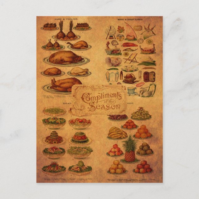 Postal Festiva La fiesta de los Navidades de la Sra. Beeton (Anverso)