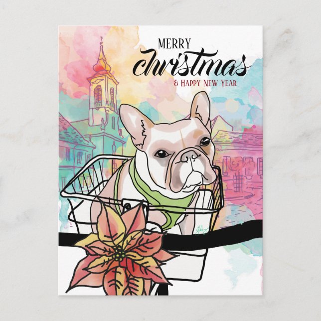 Postal Festiva La francesa personalizada para Navidades y Año Nue (Anverso)