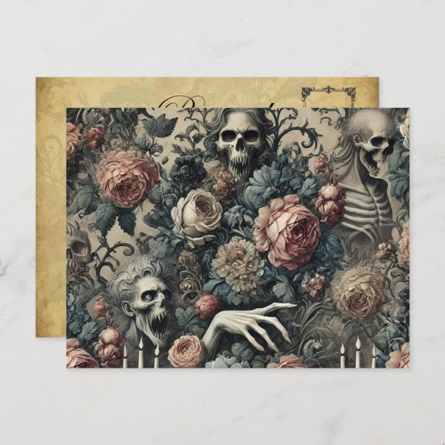 Postal Festiva La gambita del Ghoul - Victoriano gótico (Anverso / Reverso)