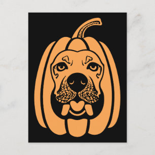 Postal Festiva La gravedad de la calabaza de perro labrador cae e