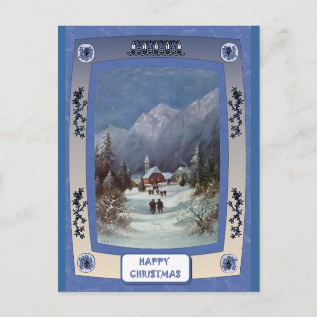 Postal Festiva La iglesia del pueblo (Anverso)