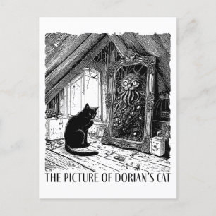 Postal Festiva La imagen del gato de Dorian