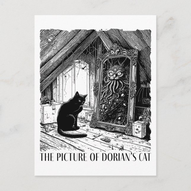 Postal Festiva La imagen del gato de Dorian (Anverso)