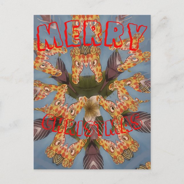 Postal Festiva La jirafa de Kaleidoscope Mandala: Resumen de arte (Anverso)