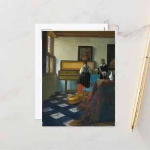 Postal Festiva La lección de música de Johannes Vermeer