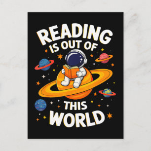 Postal Festiva La lectura está fuera de este mundo