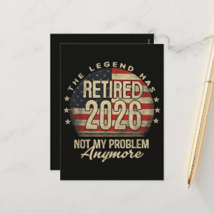 Postal Festiva La leyenda se ha retirado 2026 divertido 