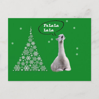 Postal Festiva La llama blanca canta el villancico del navidad: