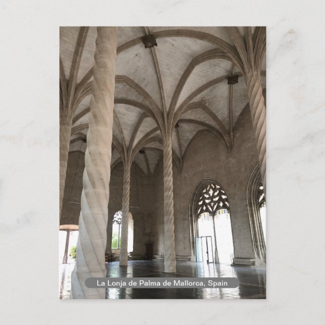 Postal Festiva La Lonja de Palma de Mallorca, España, en una (Anverso)