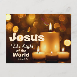 Postal Festiva La luz de Jesús de la Biblia Mundial Verse Postcar