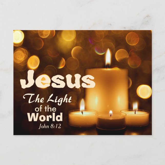 Postal Festiva La luz de Jesús de la Biblia Mundial Verse Postcar (Anverso)
