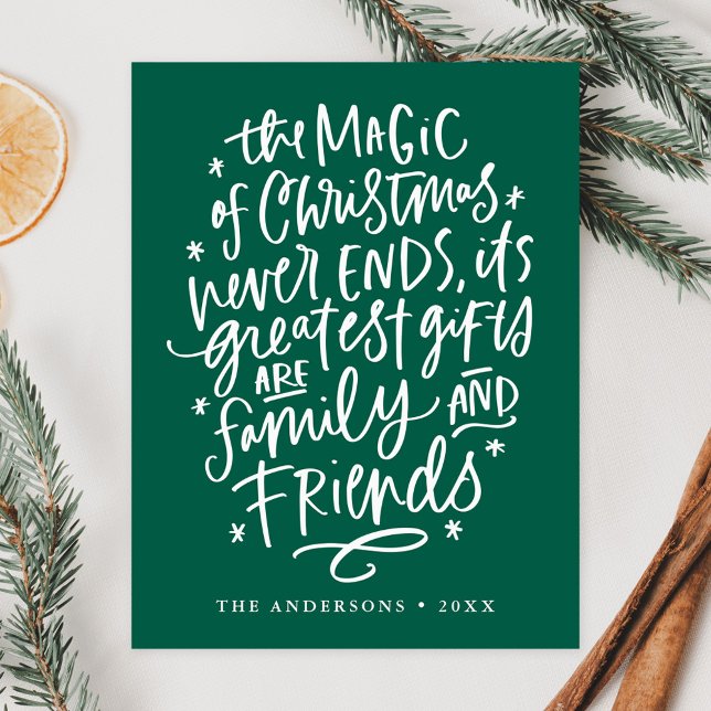 Postal Festiva La magia de los Navidades verde sin foto (Subido por el creador)