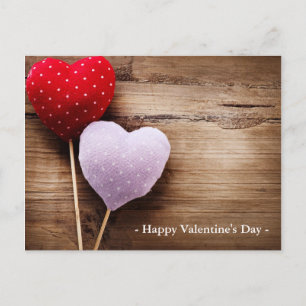 Postal Festiva La Mano Vintange Hizo Corazones En La Mesa De Made