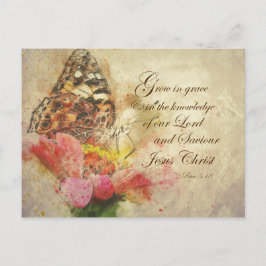 Postal Festiva La mariposa crece en la escritura Grace KJV
