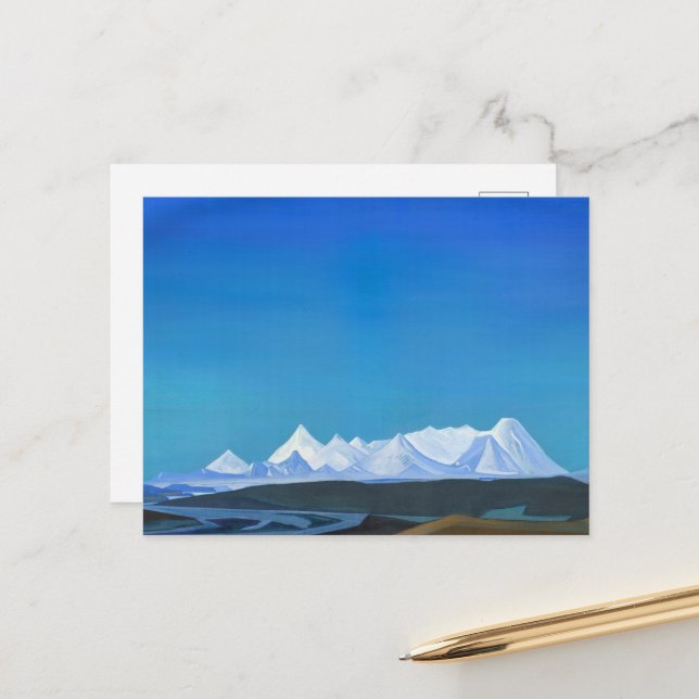 Postal Festiva La más grande y festiva de Tangla por Roerich (Anverso/Reverso In Situ)