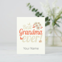 Postal Festiva La mejor abuela jamás abuela Vintage Abuela