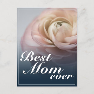 Postal Festiva La Mejor Mamá del Mundo con Rosa Rosa Grande