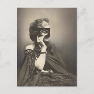 Postal Festiva La misteriosa dama con mascota Countess Castiglion