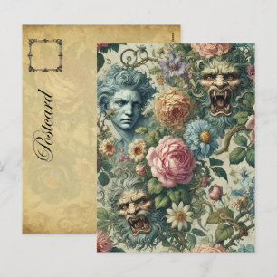 Postal Festiva La musa ceruleana - victoriano gótico